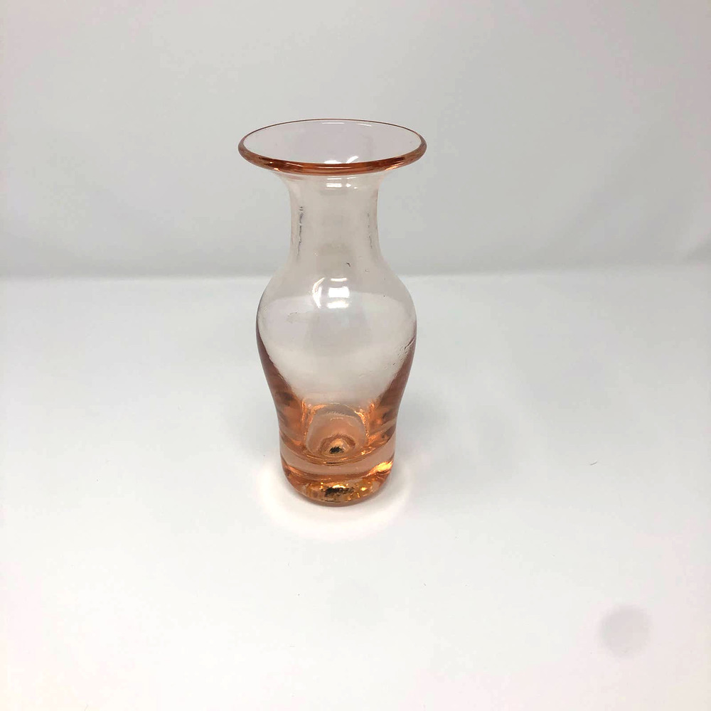 VINTAGE Pink Depression Glass Vase EUC